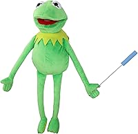 Vista 5 de Kermit Frogs - Marioneta de mano, peluche de rana, The Muppets Show, muñeca de marioneta de rana suave adecuada para juegos de rol, verde, 24