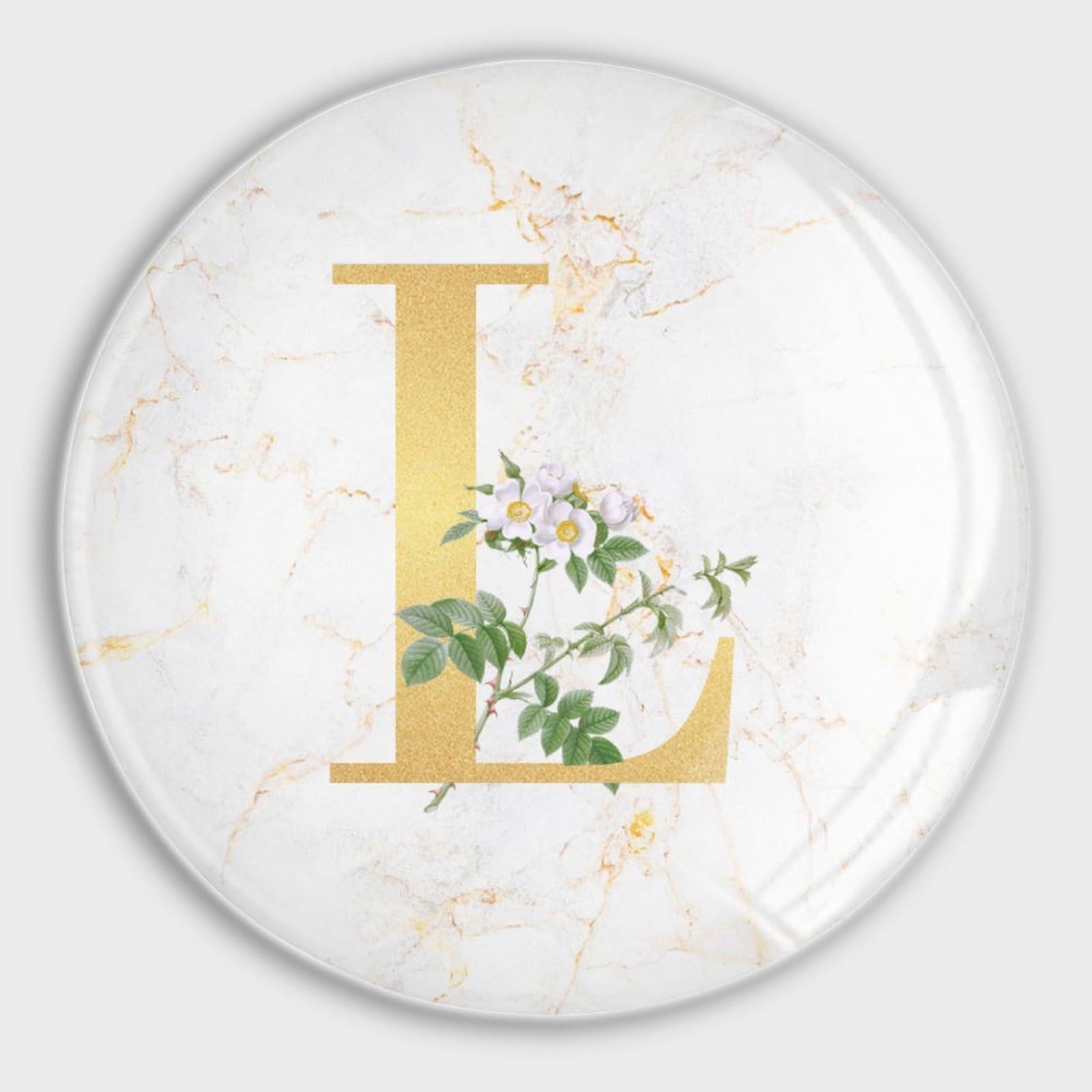 Aimants de réfrigérateur lettre L en verre floral x4 pour tableau blanc