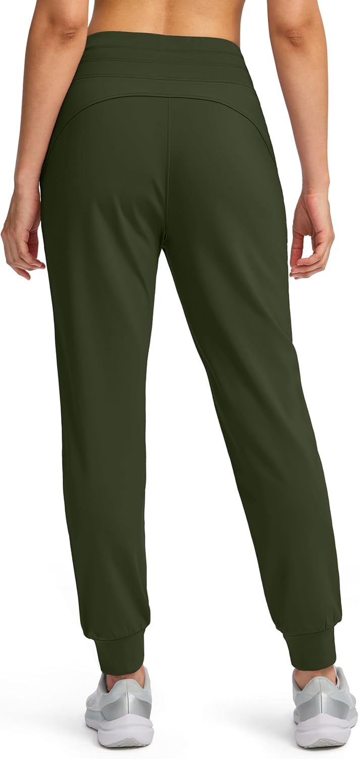 Soothfeel Women's Fleece Lined Joggers Water Resistant High Waisted Sweatpants Winter Warm Thermal Running Hiking Pant Pocket