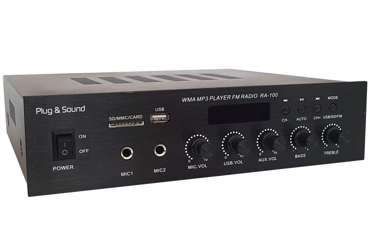 Impianto audio RETAIL MINI amplificatore e 4 diffusori da parete Impianto audio RETAIL MINI amplificatore e 4 diffusori da parete