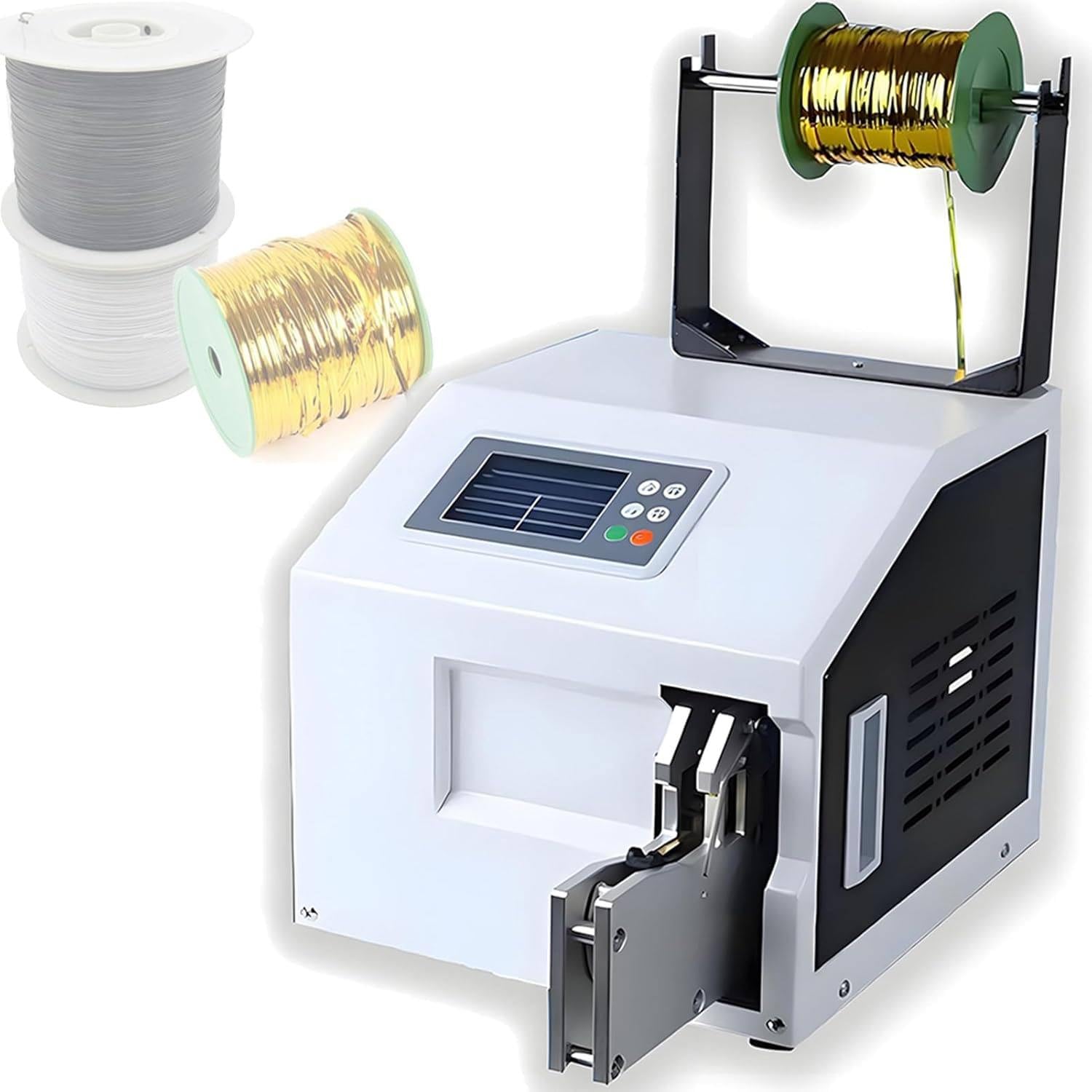 WYBYYDS Food Bag Sealing Machine Automatic Twist Tie Bundler, 0.19-1.18in Diameter, Includes 5 Rolls Metallic Wire, 4.3" Touch Panel for Bakery, Candy TieWireTie