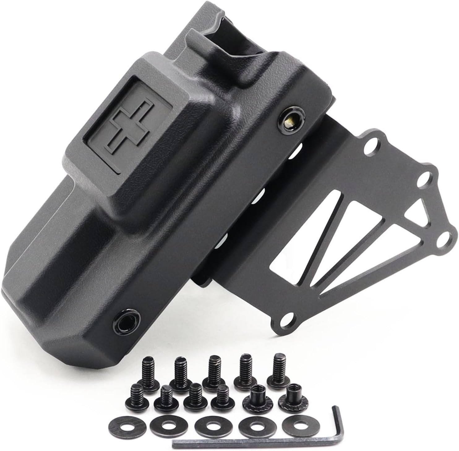 Tactical Tourniquet Holder for Gun Holster Adapter Mount Aluminum, QLS Police Gear Accessories for 3-Hole Right Holster