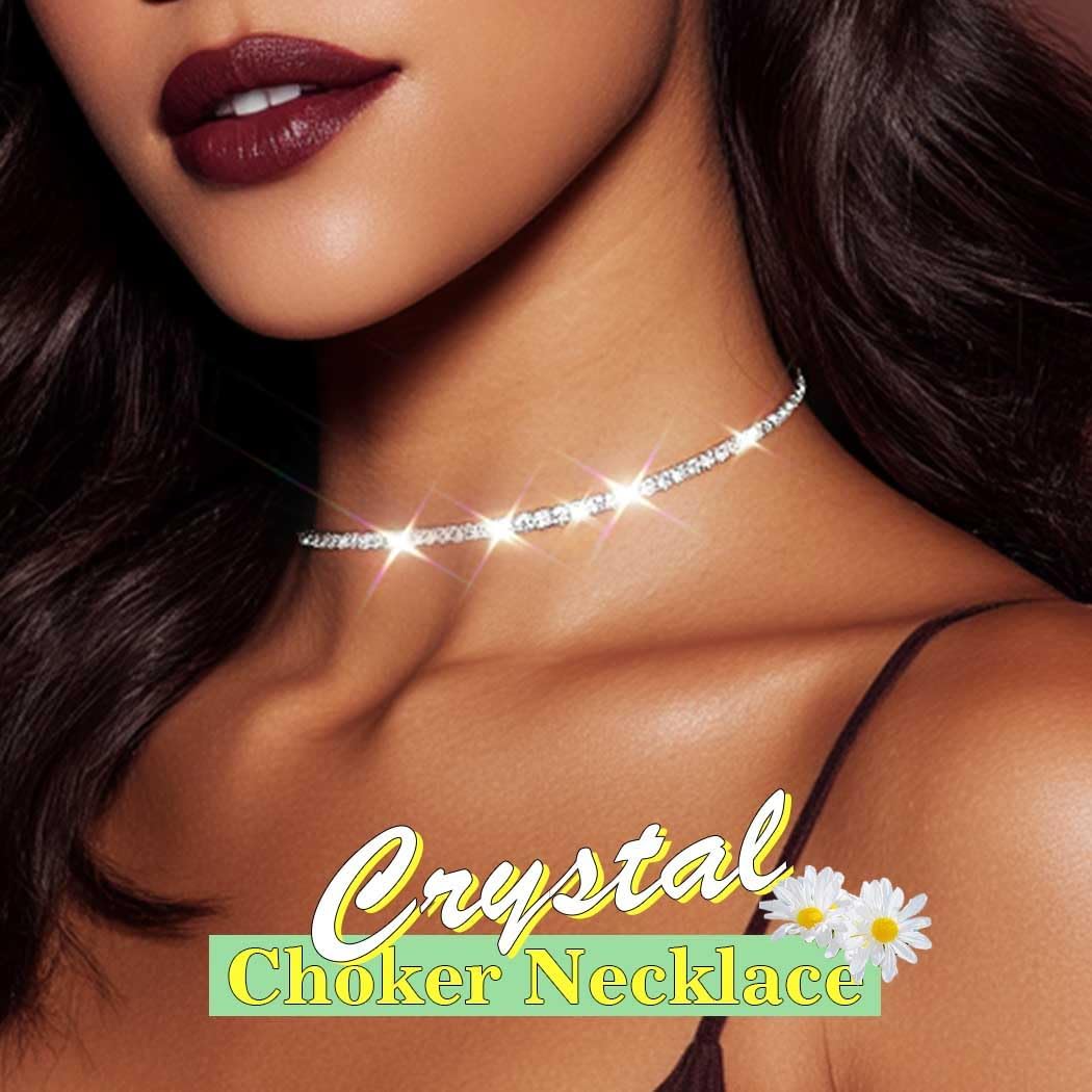 JAKAWIN Diamond Choker Necklace Silver Rhinestone Chokers Jewelry for Women - Image 5