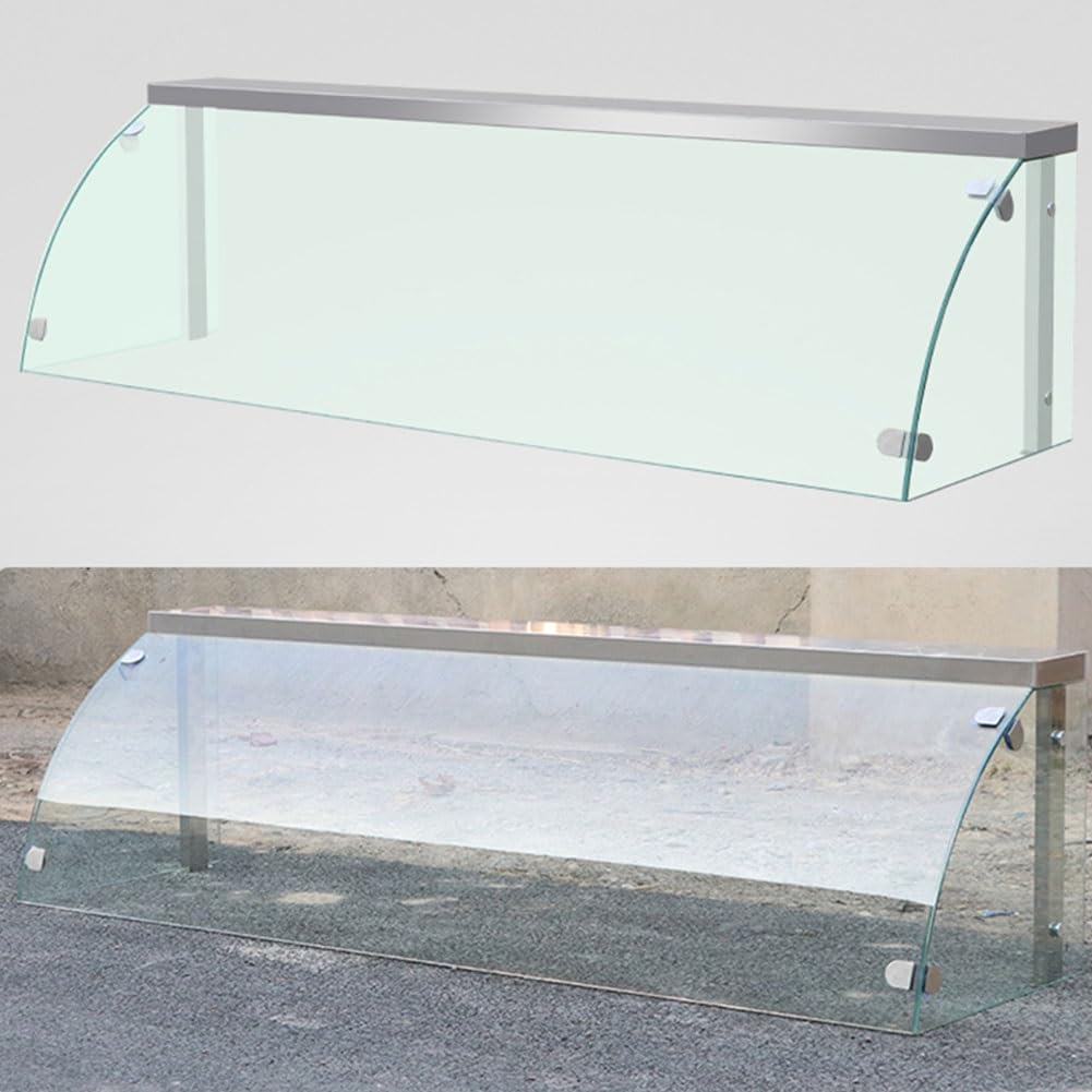 Vetrina per Pasticceria, Buffet Refrigerato Commerciale con Copertura in Vetro, Tavolo Espositivo Trasparente per Pane, Dolci, Biscotti(81x53x50cm)