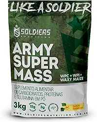 Hipercalórico Army Super Mass 3Kg - 100% Importado - Soldiers Nutrition Baunilha