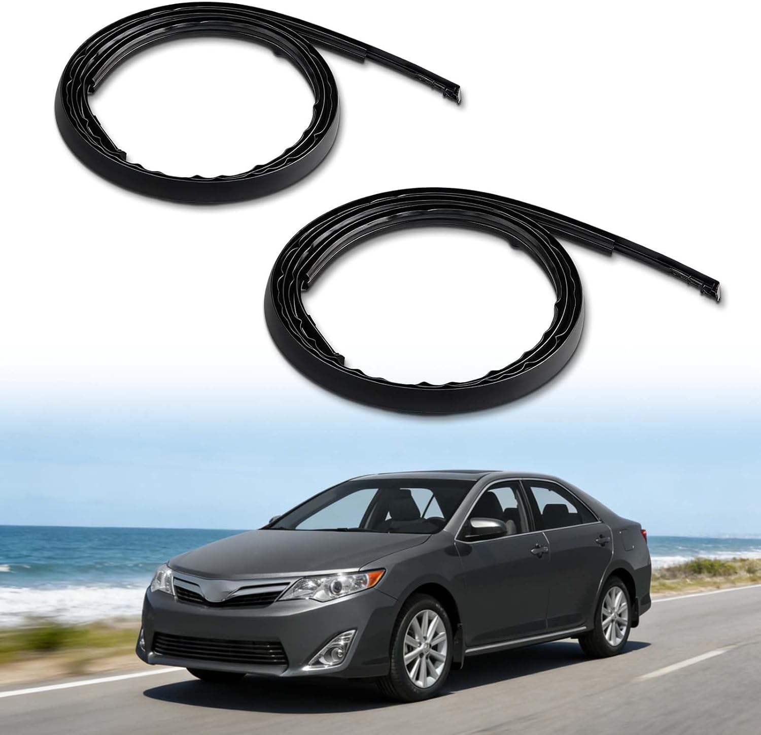 2Pcs Roof Drip Molding Strips Weatherstrip Fit for Toyota Camry 2012-2017 - Left & Right Side Roof Molding Seal Sealing Strip - Replace 75555-06080&75556-06080