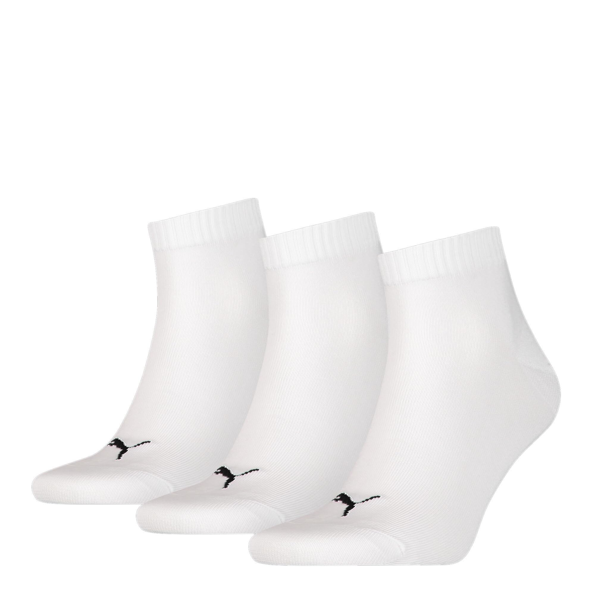 PUMA Plain 3P Quarter Sock, White, 47-49