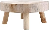 Vista 10 de Taburete de madera para plantas, soporte bajo para plantas, soporte redondo para macetas elevadoras, soportes para múltiples plantas, soporte