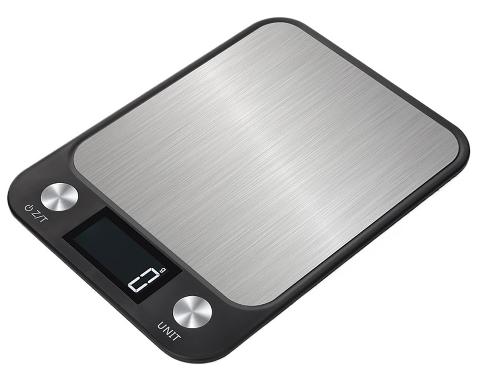 Waga kuchenna 15 kg/1 g do ważenia żywności i kawy inteligentna elektronika cyfrowa stal nierdzewna (czarna, 15 kg)