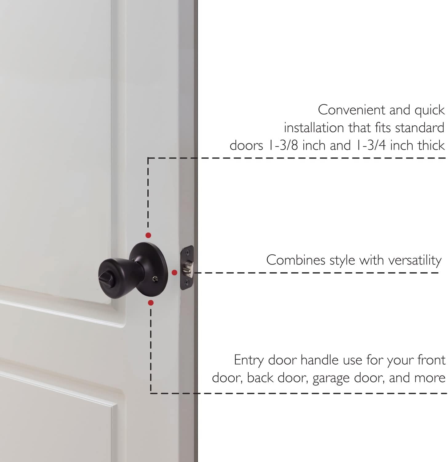 Design House 779272 Tulip Keyed Entry Door Knob Matte Black