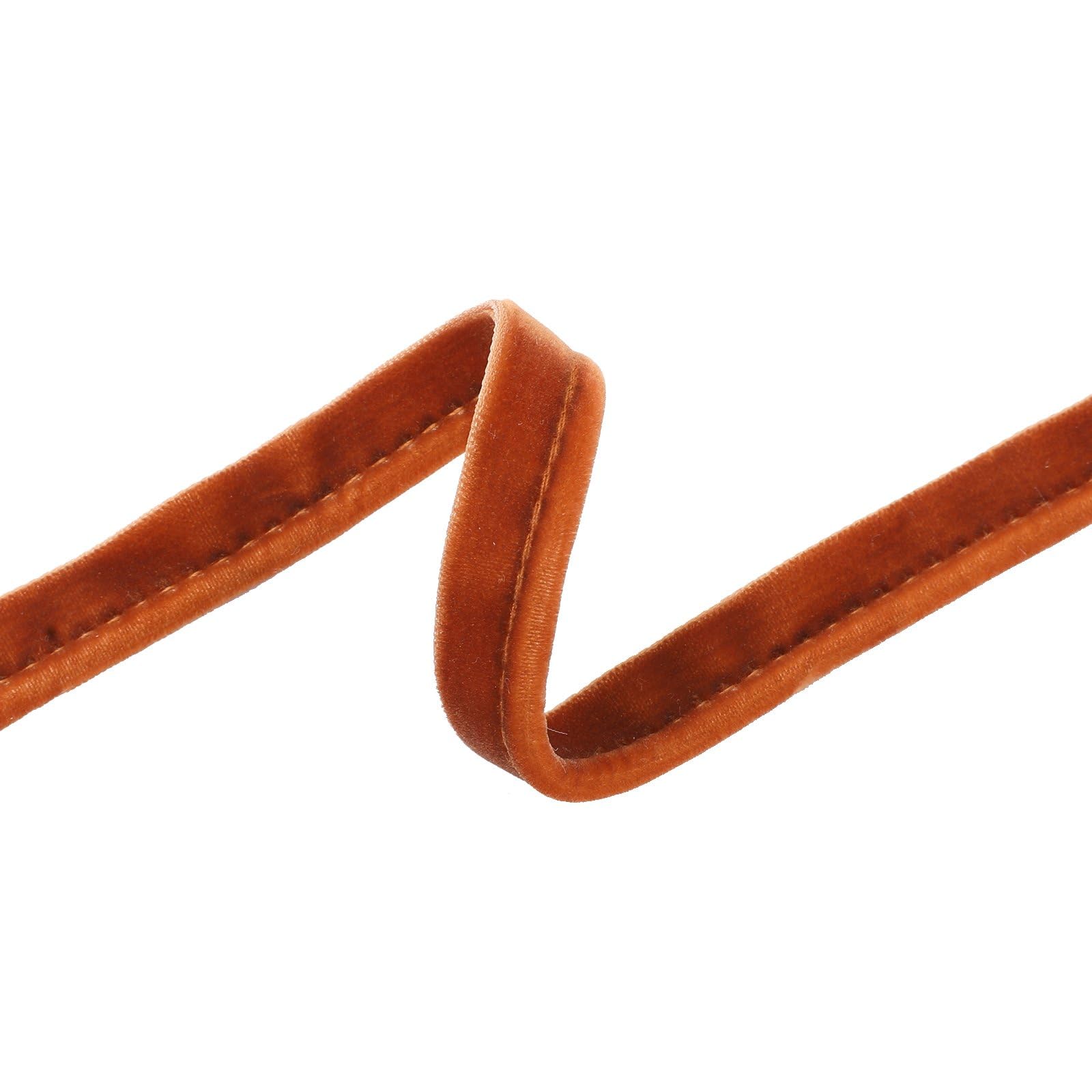 Velvet Piping Cord & Flat Velvet Ribbon Trim 5 Meter, Velour Sewing Trim for Upholstery, Cushion, Dressmaking & Craft, 10mm 19mm 25mm Width, 16 Colours [Cinnamon Brown, 5mts (Piping Cord)]
