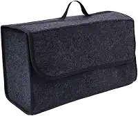 Organizador de porta-malas com tampa, organizador de porta-malas com tampa, organizador de armazenamento de carro dobrável, parte inferior antiderrapante, organizador de carro e armazenamento para van