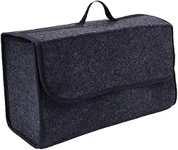 Organizador de porta-malas com tampa, organizador de porta-malas com tampa, organizador de armazenamento de carro dobrável, parte inferior antiderrapante, organizador de carro e armazenamento para van