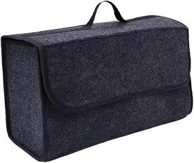 Organizador de porta-malas com tampa, organizador de porta-malas com tampa, organizador de armazenamento de carro dobrável, parte inferior antiderrapante, organizador de carro e armazenamento para van