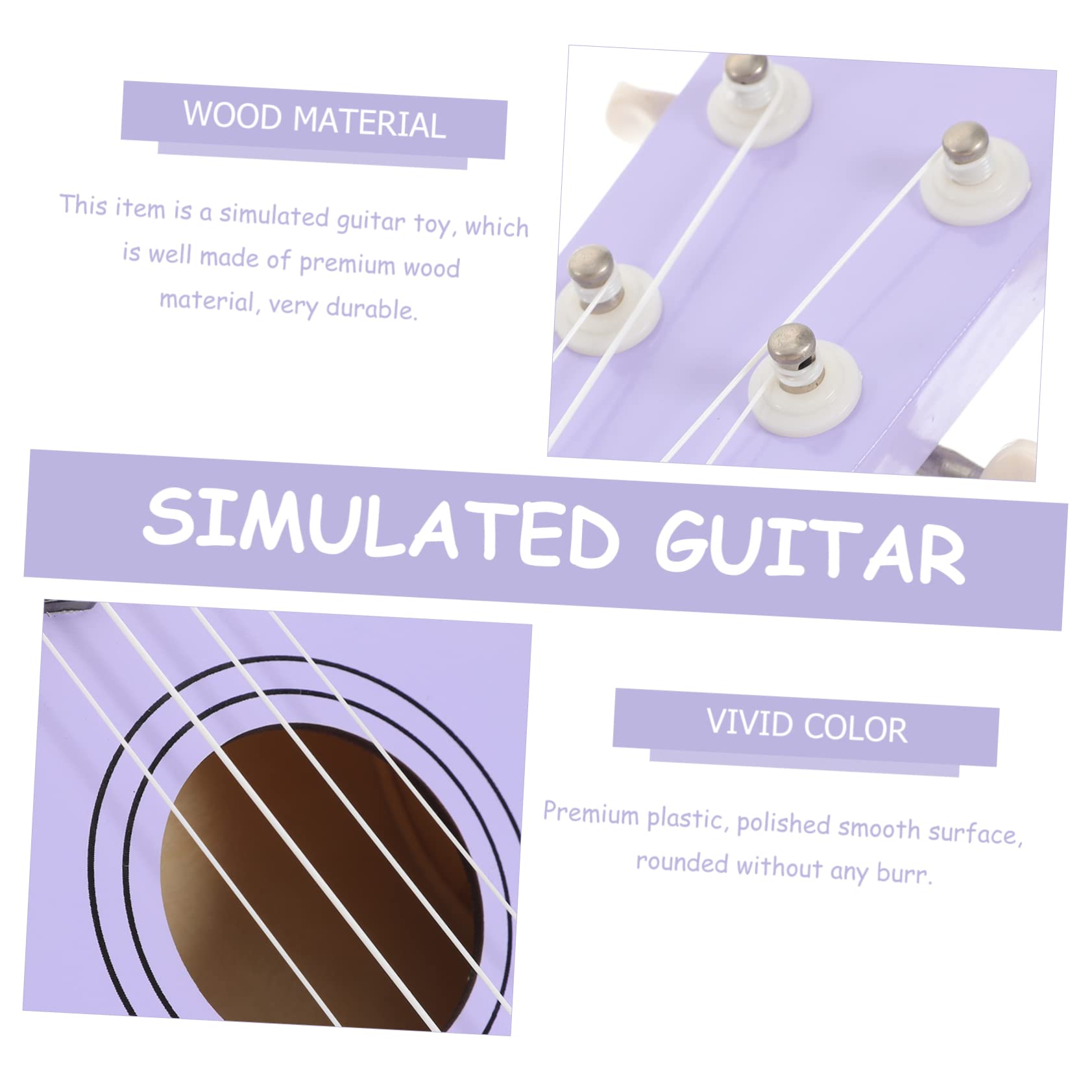 21 Zoll Violette Holz Ukulele Spielzeug für Kinder Frühe Bildung | Ukulele für Kinder, Musikalisches Lernspielzeug, Abgerundete Kanten ohne Grate, Geschenk