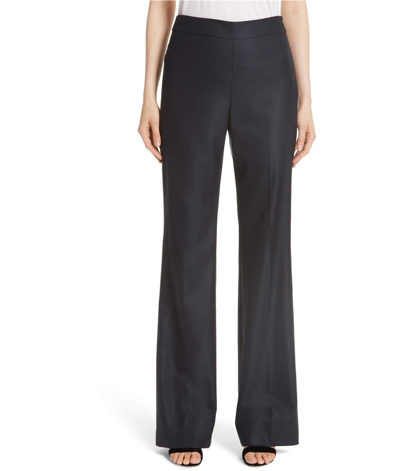 St John Womens Birds Eye Stretch Casual Trouser Pants Blue 6