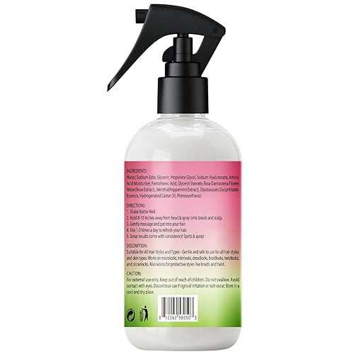 Miniatura 9 de Agua de Rosa para Cabello Spray Hidratante Refrescante para Rastas  Agua de Rosa y Menta Humectante para Cabello y Cuero Cabelludo Spray Hidratante