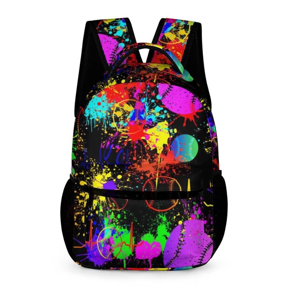 Baseball School Backpack for Kids Girls Boys, 16 Inch Cool Baseball Themed Bookbag, Personality School Backpack for Students Children, sustainable,