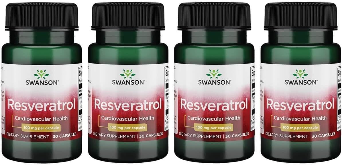 Swanson Resveratrol 100 100 Milligrams 30 Capsules (4 Pack)