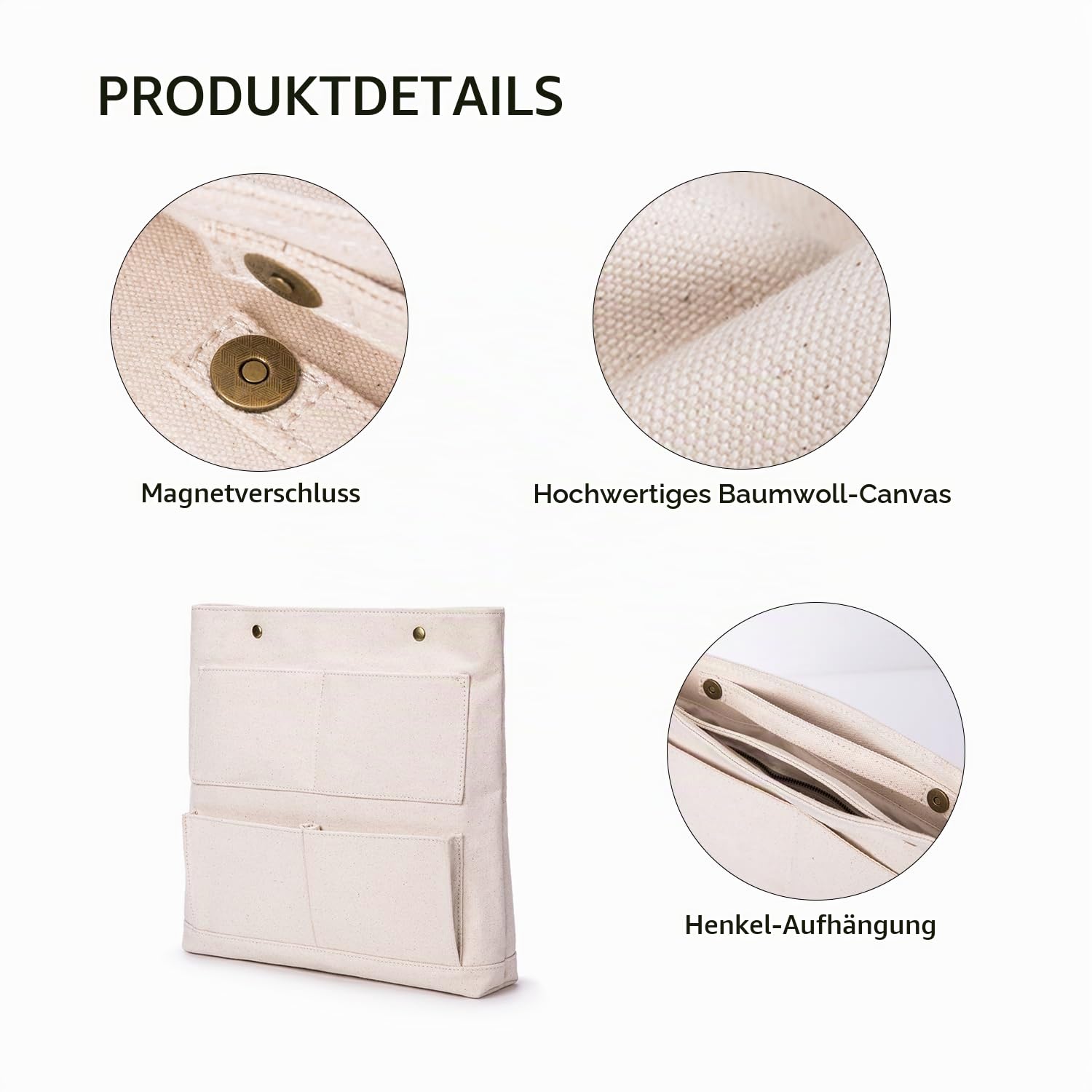 Taschenorganizer Handtaschen Organizer Einsatz & Kosmetiktasche (Beige, L)