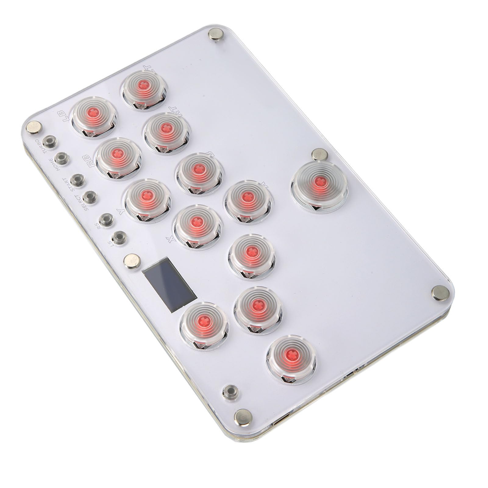 FAUOSWUK Controller Fighting Stick con Luce LED RGB per Un'esperienza di Gioco Migliorata per PC Bianco