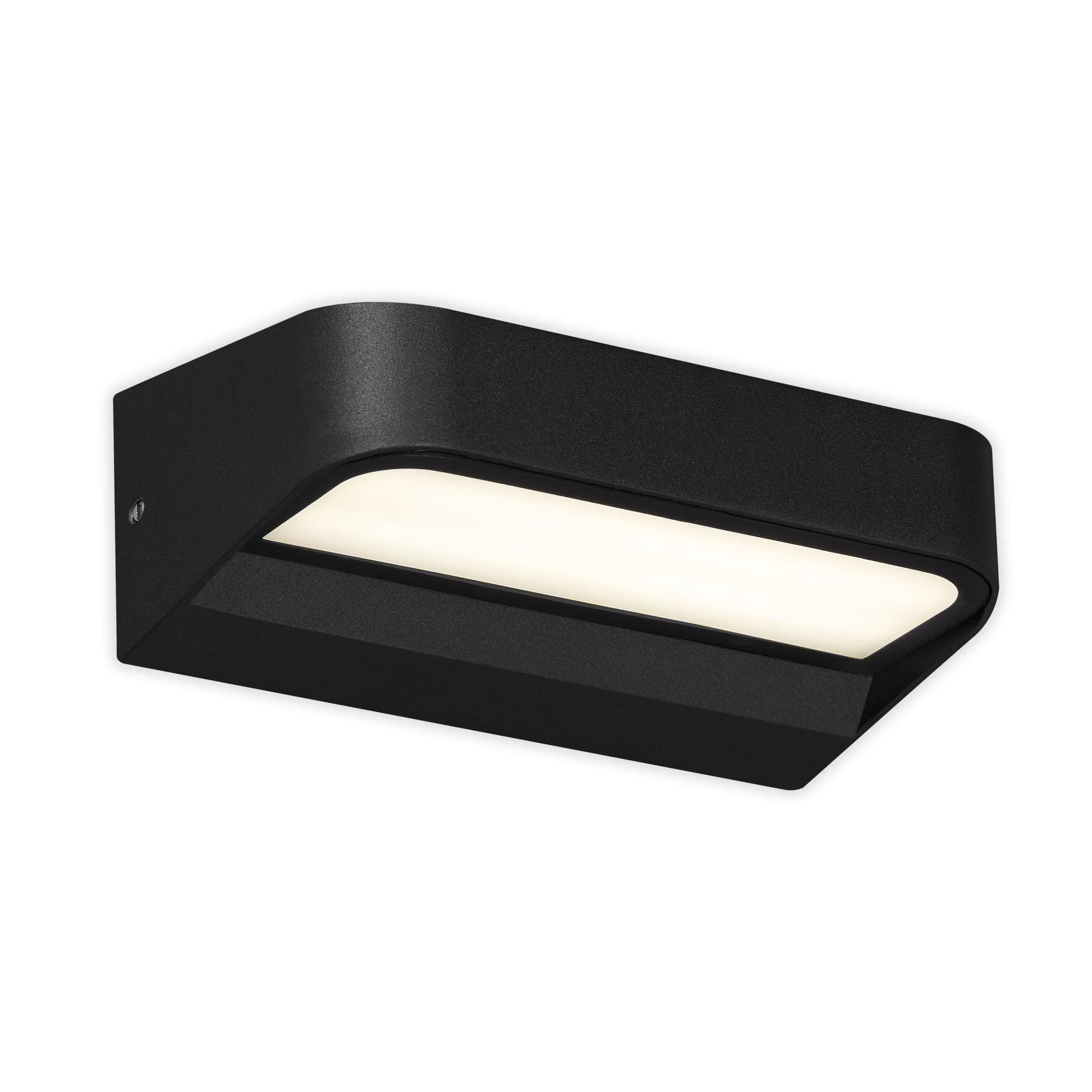 Briloner Leuchten - 3036-015 LED Outdoor Light, Outdoor Wall Light, IP44, 8 Watt, 900 Lumen, 4,000 Kelvin, Black, 142 x 83 x 52 mm (L x W x H)