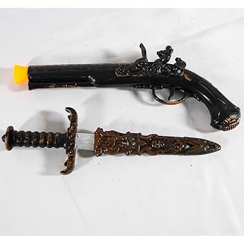 Amazon.com: zonzxcv 海盜劍和槍組海盜玩具塑膠劍假匕首附鞘角色