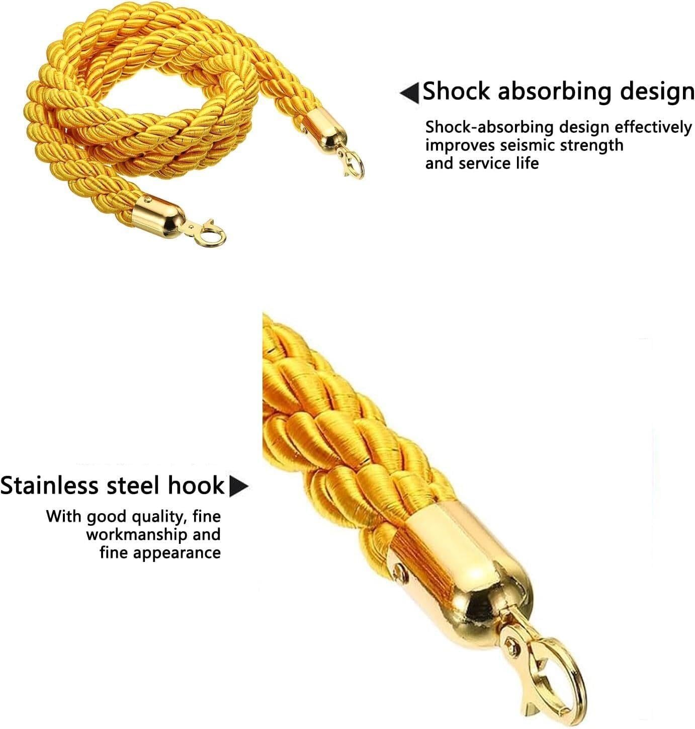 Corda barriera in canapa intrecciata 2,8 cm con ganci metallici