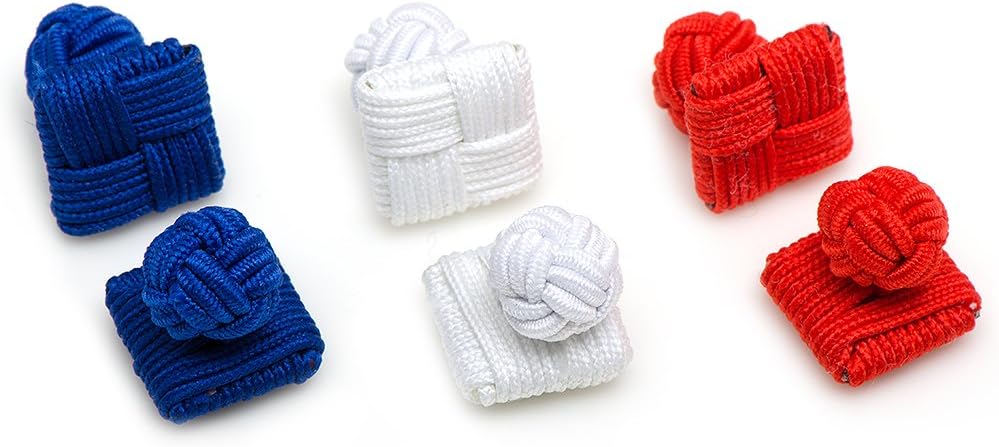 Stars and Stripes Silk Square Knot Cufflinks
