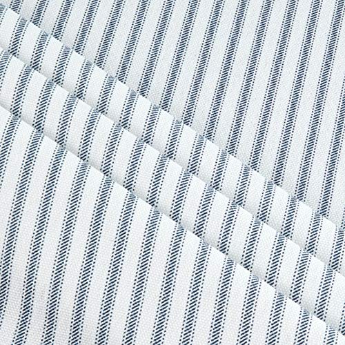 Premier Prints Classic Ticking Stripe Cotton Duck Navy, Fabric by The Yard