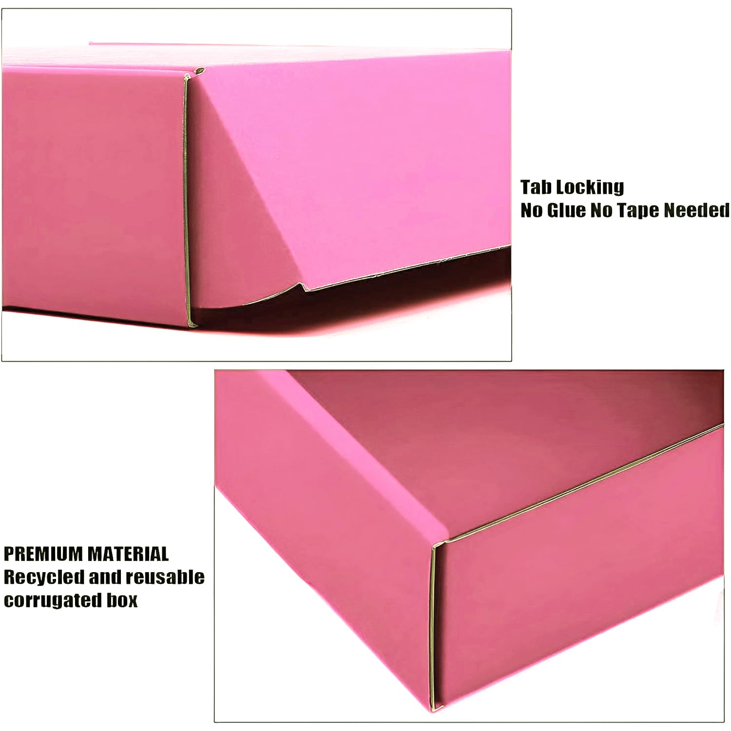 Versandkartons, 15 Stück, 15 x 15 x 5 cm, recycelbare Versandkartons, farbige Wellpappe, kleine Aufbewahrungsboxen für Versand, Versand, Geschenkverpackung, Rosa