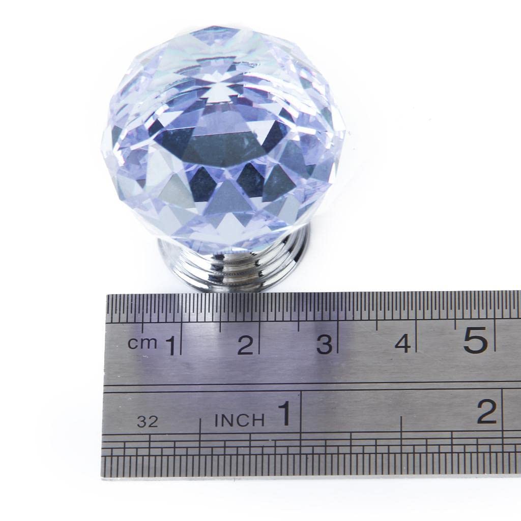 KYKHT 30mm K9 Fashion Crystal Cabinet Cupboard Drawer Wardrobe Door Pull Handle knobs - Bluish Violet
