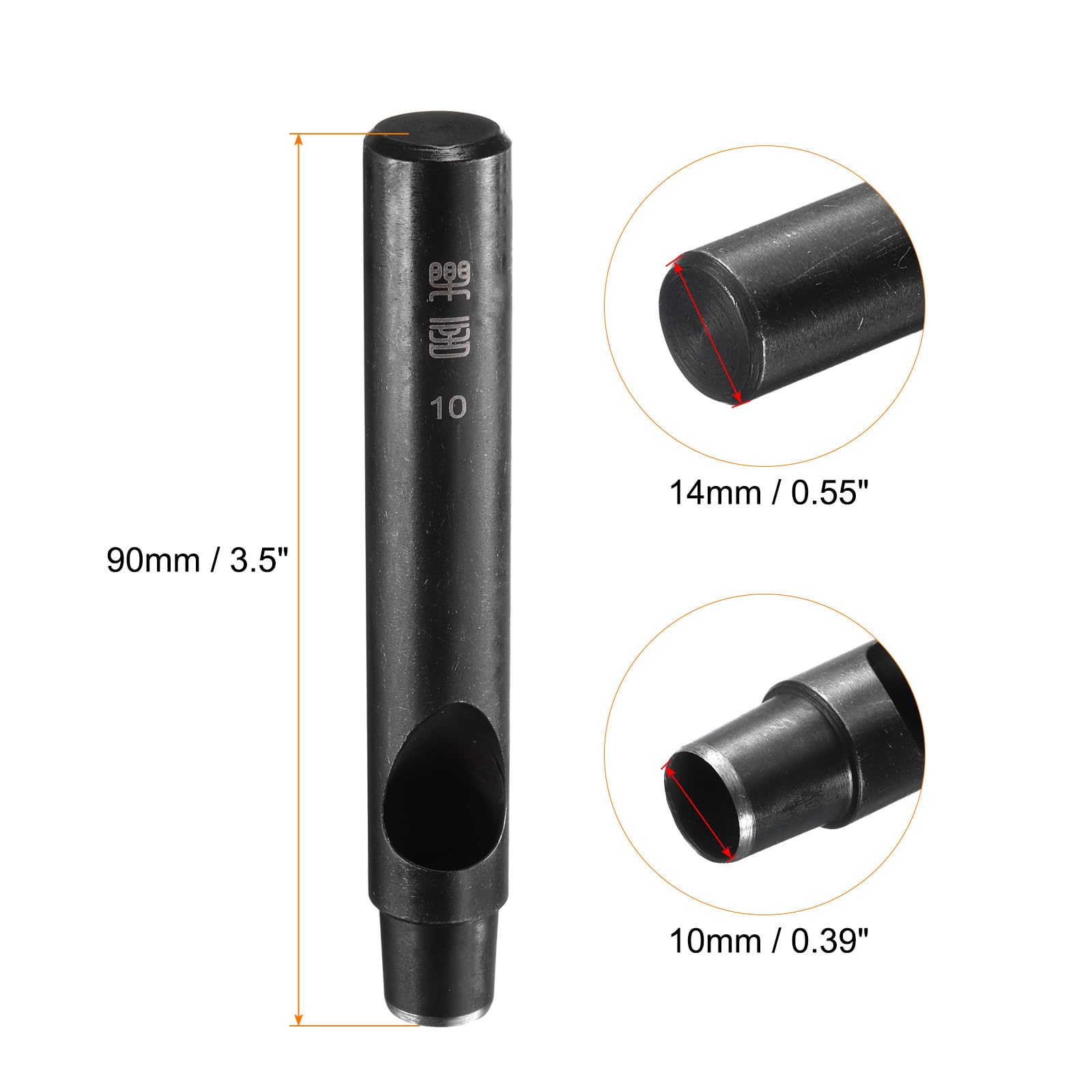 QUARKZMAN Skórzane okrągłe dziurkacze, 10 mm dziurkacz do pustych otworów ze stali węglowej narzędzie do cięcia paska/rękodzieło ze skóry DIY