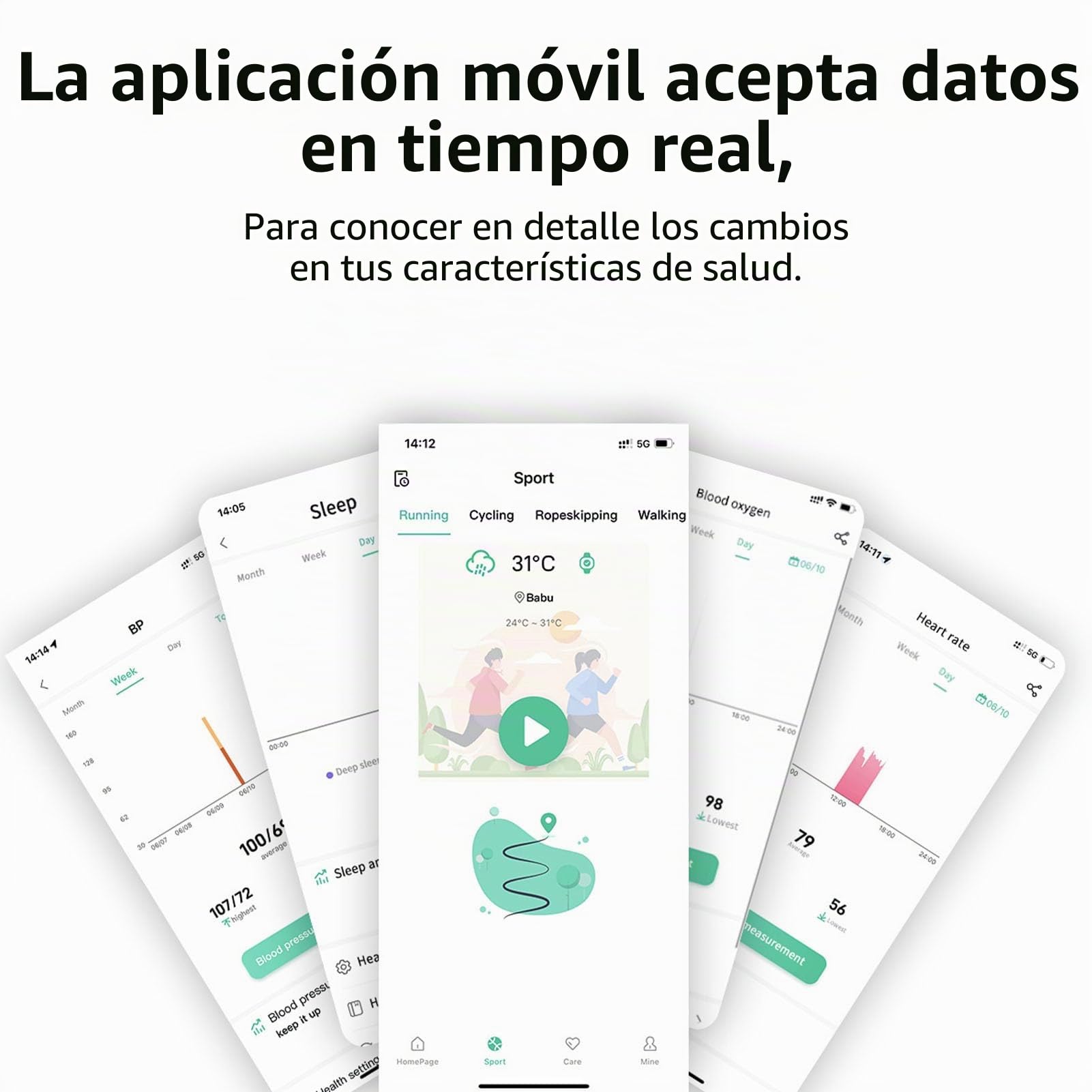 Bewinner Rastreador de Actividad Física, Anillo Inteligente de Seguimiento de Actividad Física, Monitor de Salud para Frecuencia Cardíaca, Sueño, Seguimiento de Temperatura Corporal,