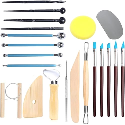 21 PCS Clay Tools Kit, Polymer Clay Tools,Pottery Tools Ceramics Clay Sculpting Tools Kits, Air Dry Clay Tool Set for Adults