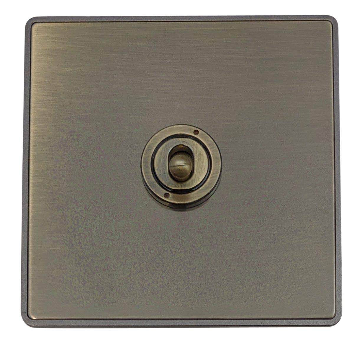 G&H Brassware Bronze G&H Lab281 Screwless Antique 1 Gang 1 Or 2 Way Toggle Light Switch