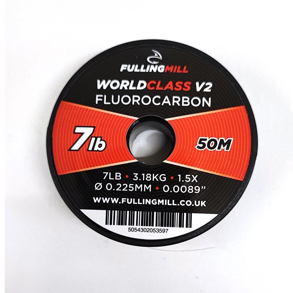 FULLING MILL FLUOROCARBON V2 WORLD CLASS TIPPET - LEADER 50M SPOOL (7lb - 0.225mm - 50m)