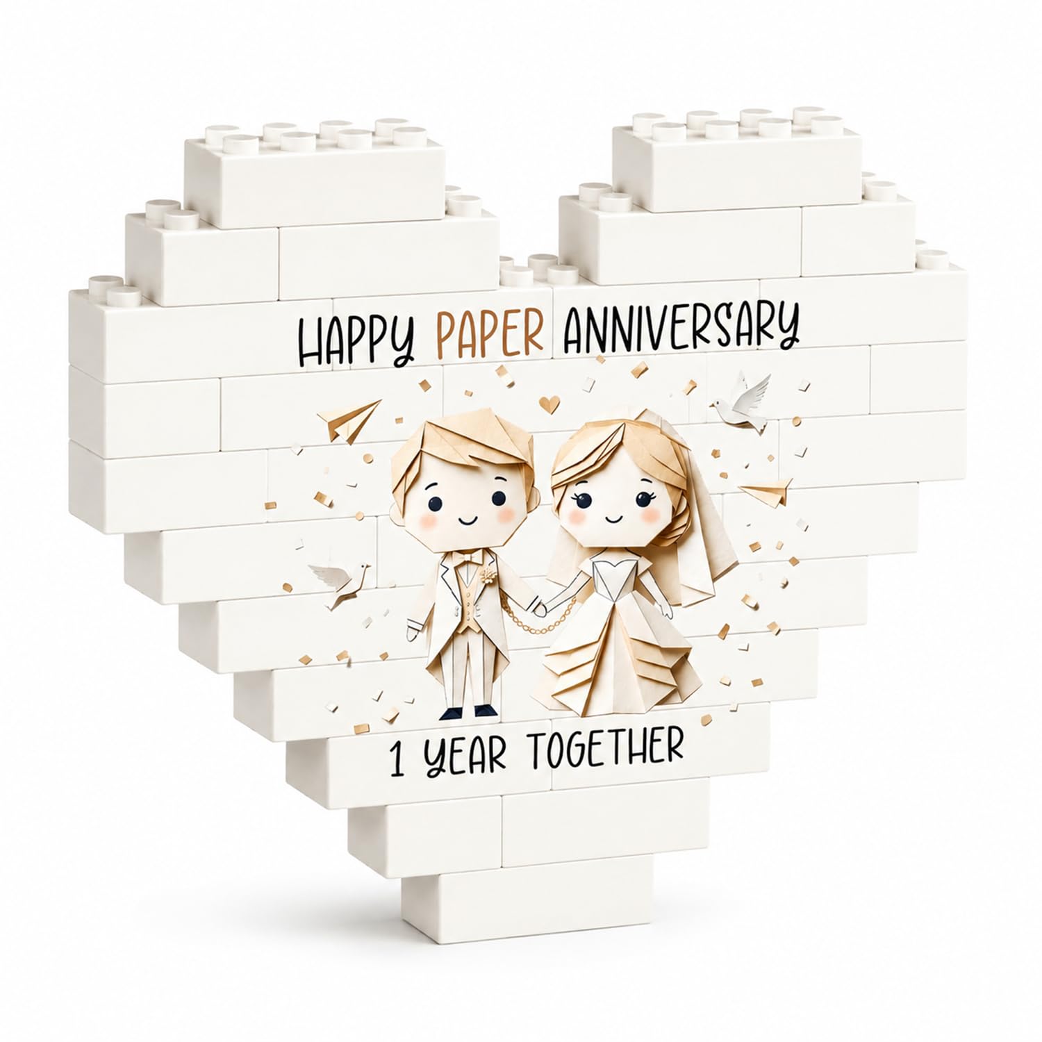 1st Anniversary Present for Husband Wife, Happy Paper Anniversary Plaque