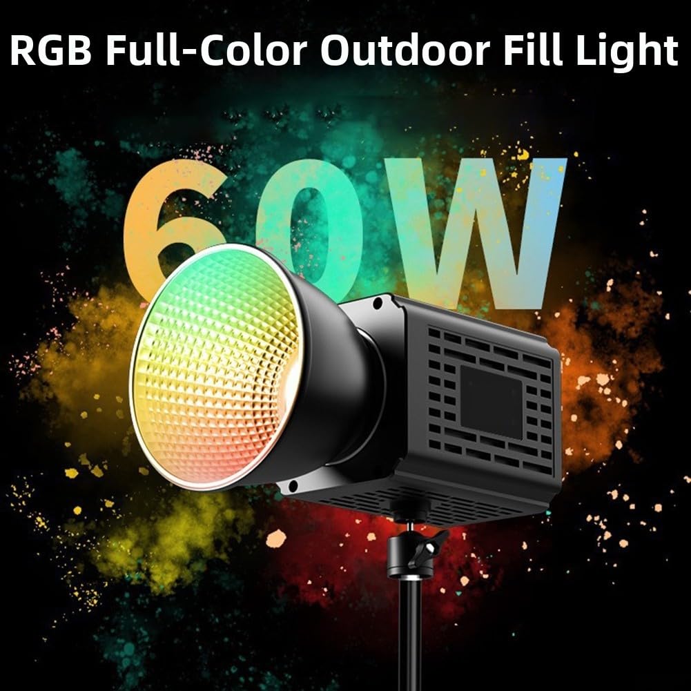 60W COB Fotografia Luce Softbox Riflettore Portatile (nero) | Softbox e riflettore inclusi, regolabile per modalità di illuminazione, per una robusta struttura in plastica