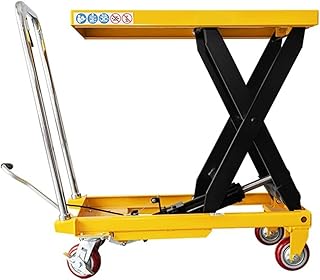 Manual Hydraulic Lift Platform, Small Mobile Scissor Lift, Workbench Hand Truck MINGPING (Color : Ordinary 15KG 0.72M 70x 45)