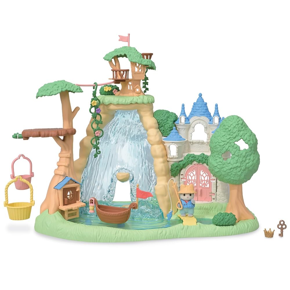 Sylvanian Families 5762 Abenteuerspielplatz Wasserfall - Spielzeug für Kinder ab 3 Jahren mit Wasserfall-Figur