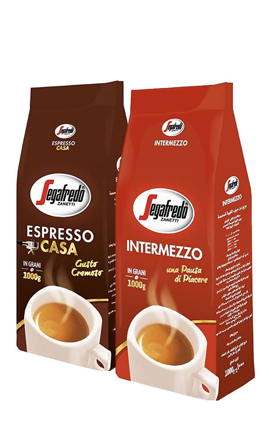 Segafredo - Pack of 2 - Espresso Roma 1kg & Napoli Classic 1kg - Whole Beans Coffee