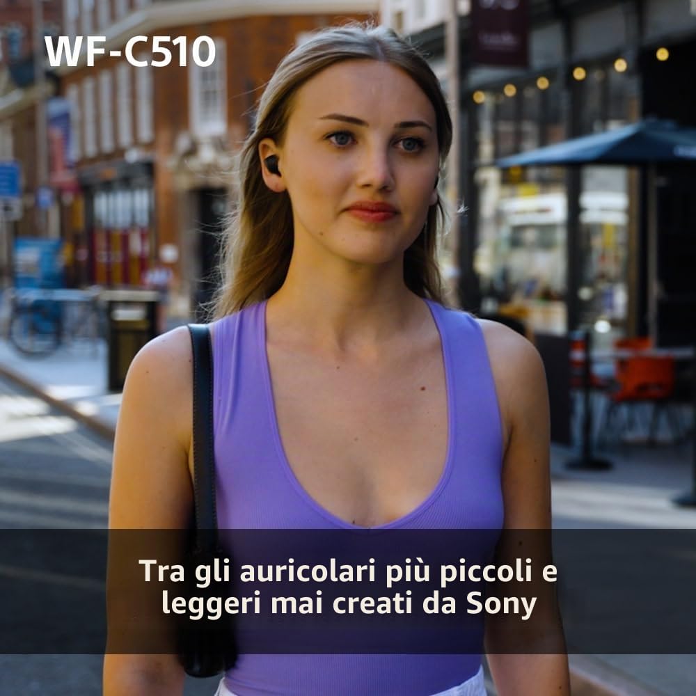 Sony WFC510 | Cuffie True Wireless - Piccole e leggere, Connessione Bluetooth Multipoint, Ambient Sound, Classificazione IPX4, Spotify Tap, Blu (Ricondizionato)