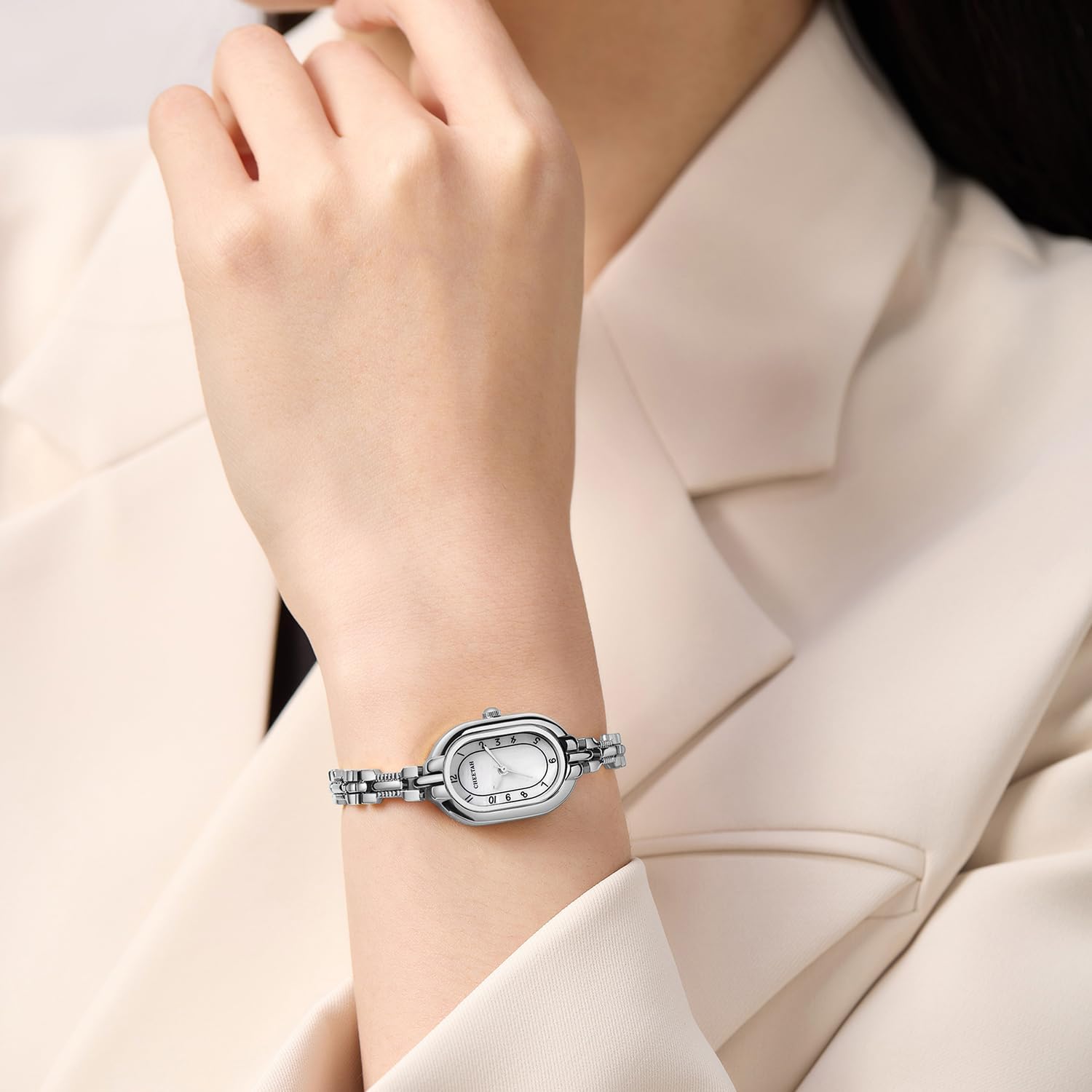 CHEETAH Women's Gold Dainty Bangle Watch Small Vintage Bracelet, Easy Read Numeral Dial Waterproof - Image 4