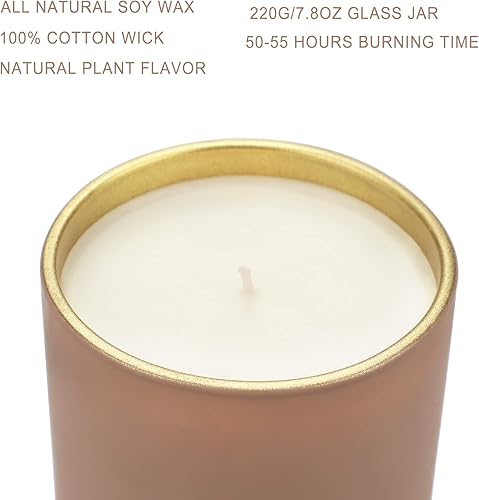 Miniatura 6 de Velas aromáticas para el hogar, paquete de 3 velas perfumadas de algodón de 7.8 onzas, juego de velas de aromaterapia para alivio del estrés, juego