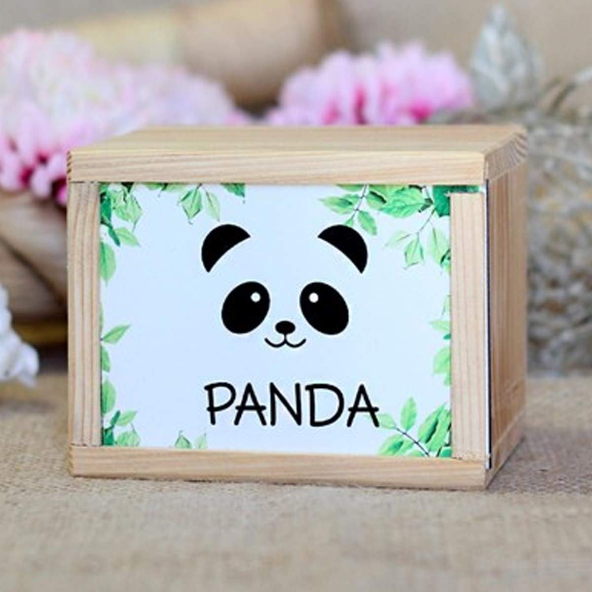 giftmoda Ahşap Kutusunda Sevimli Panda Kupa Bardak