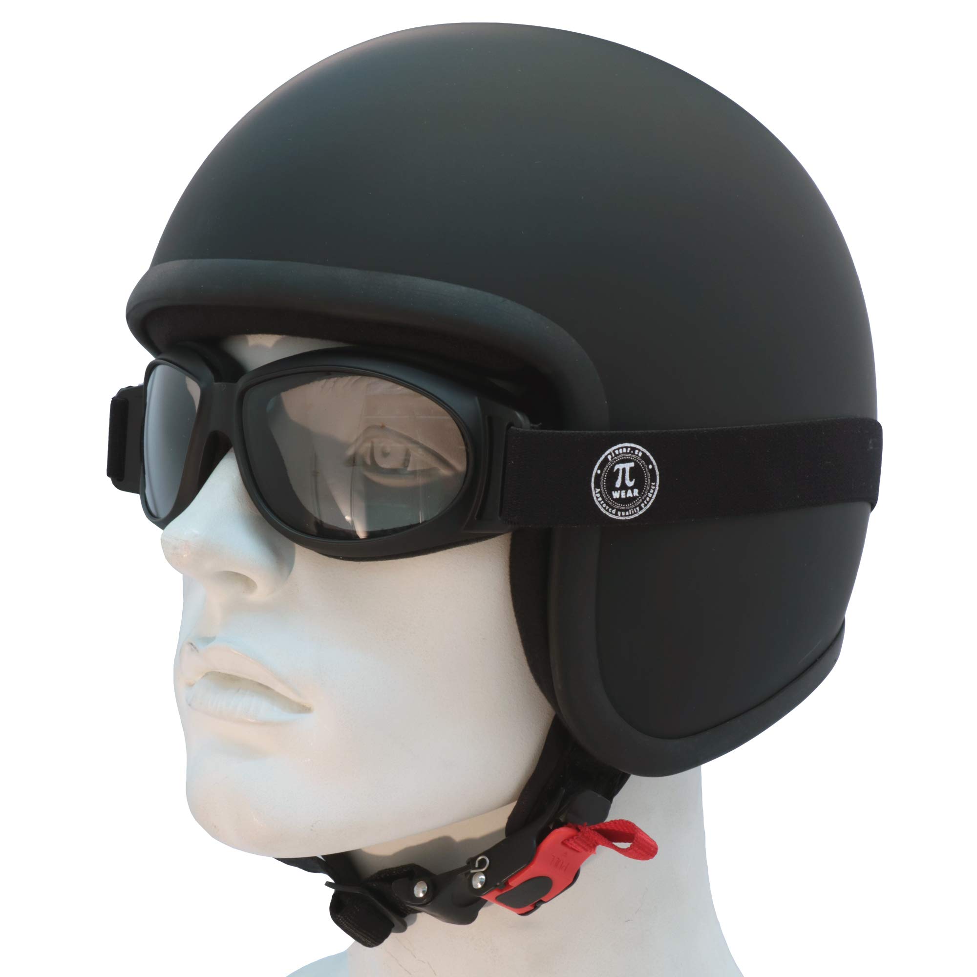 PiWear® Black Hills kleine Motorradbrille selbsttönend über Helm winddicht rutschfest gepolstert beschlagfrei klar