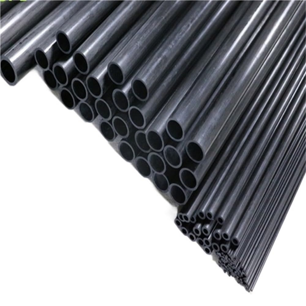 Eje de fibra de carbono Tubos de fibra carbono 500 mm for drones, materiales construcción for modelos DIY, varillas huecas 1,8 a 9 diámetro exteri0r (2 unidades)(4.5x2.5mm)