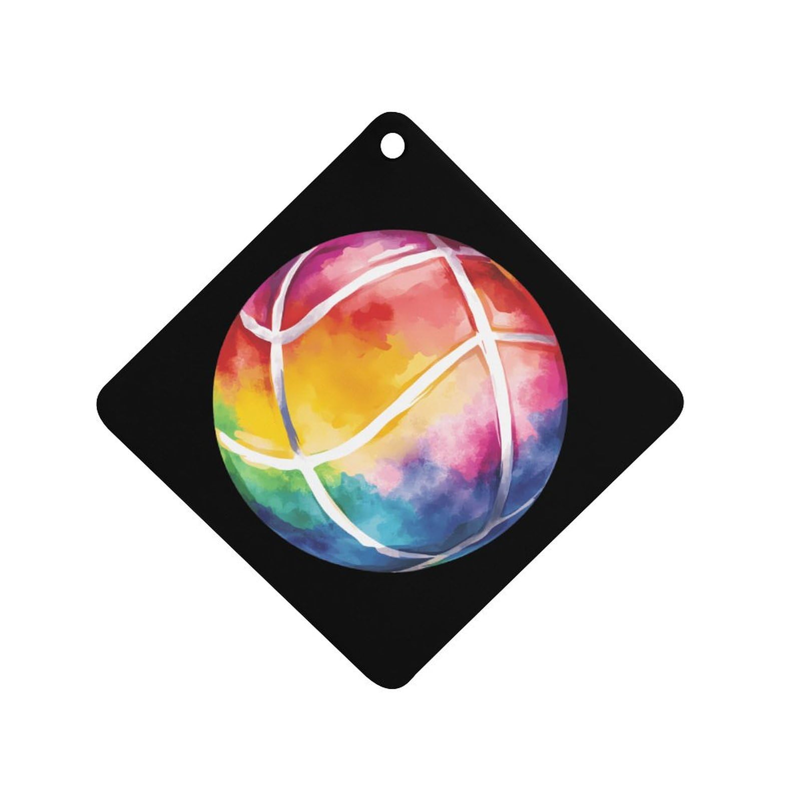Volleyball Ball Tie-dye Car Air Freshener Hanging Aromatherapy Tablets for Car Accessories Rhombus