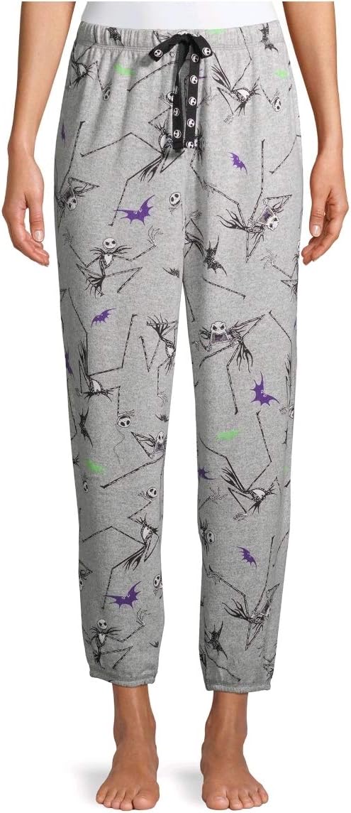 Nightmare Before Christmas Light Heather Gray Jogger Sleep Pants - Large